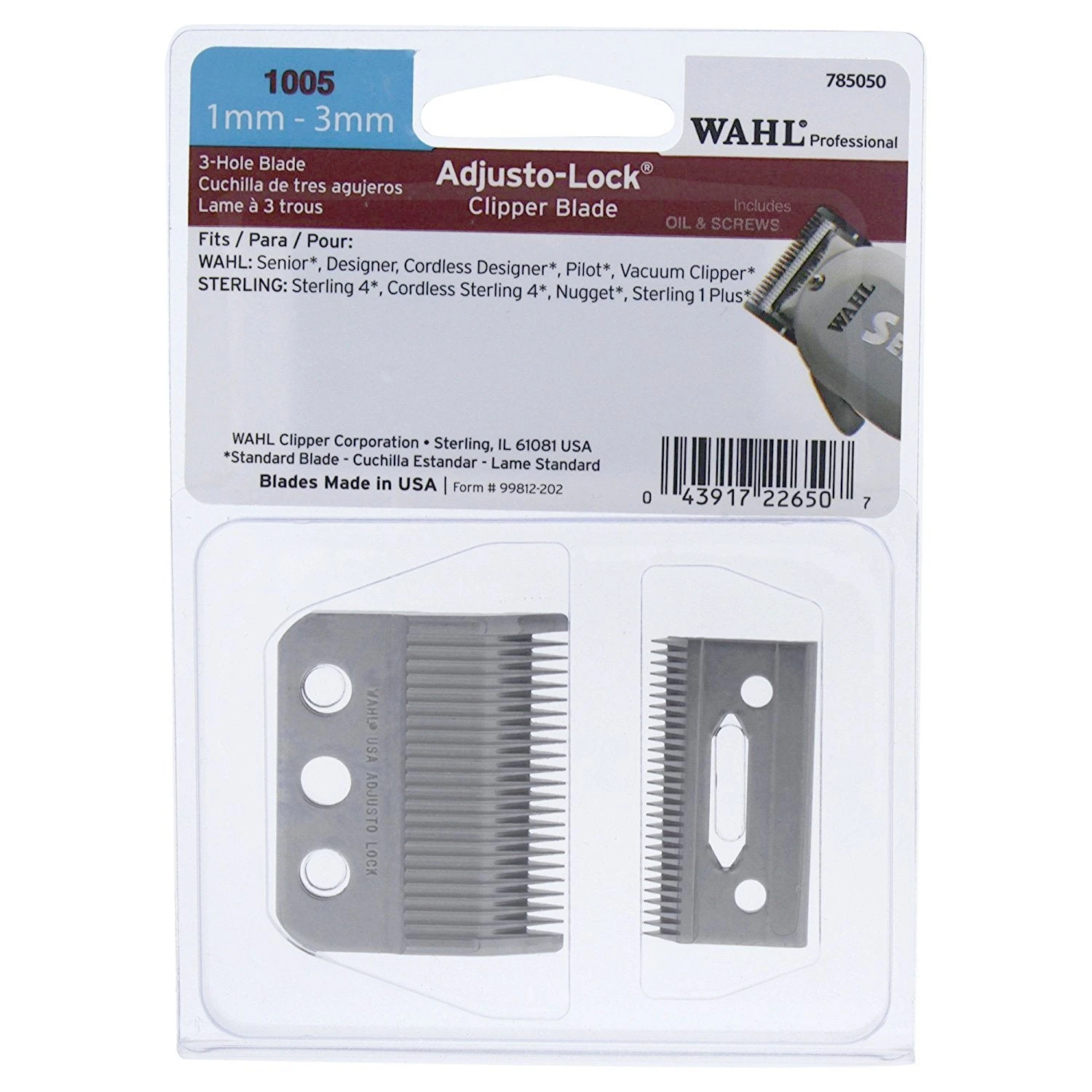 Wahl Professional 3 Hole Adjusto-Lock (1mm - 3mm) Clipper Blade Wahl Professional 3 Hole Adjusto-Lock (1mm - 3mm) Clipper Blade -Beauty and Company 043917226507 1