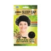 Dream World Argan Oil Satin Giant Sleep Cap, Black -Beauty and Company 843632034483