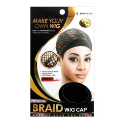 M&M Headgear Crochet Braid Wig Cap Black (MM5032)