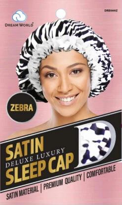 DREAM W-SLEEP CAP SATIN ZEBRA (DRE089Z)