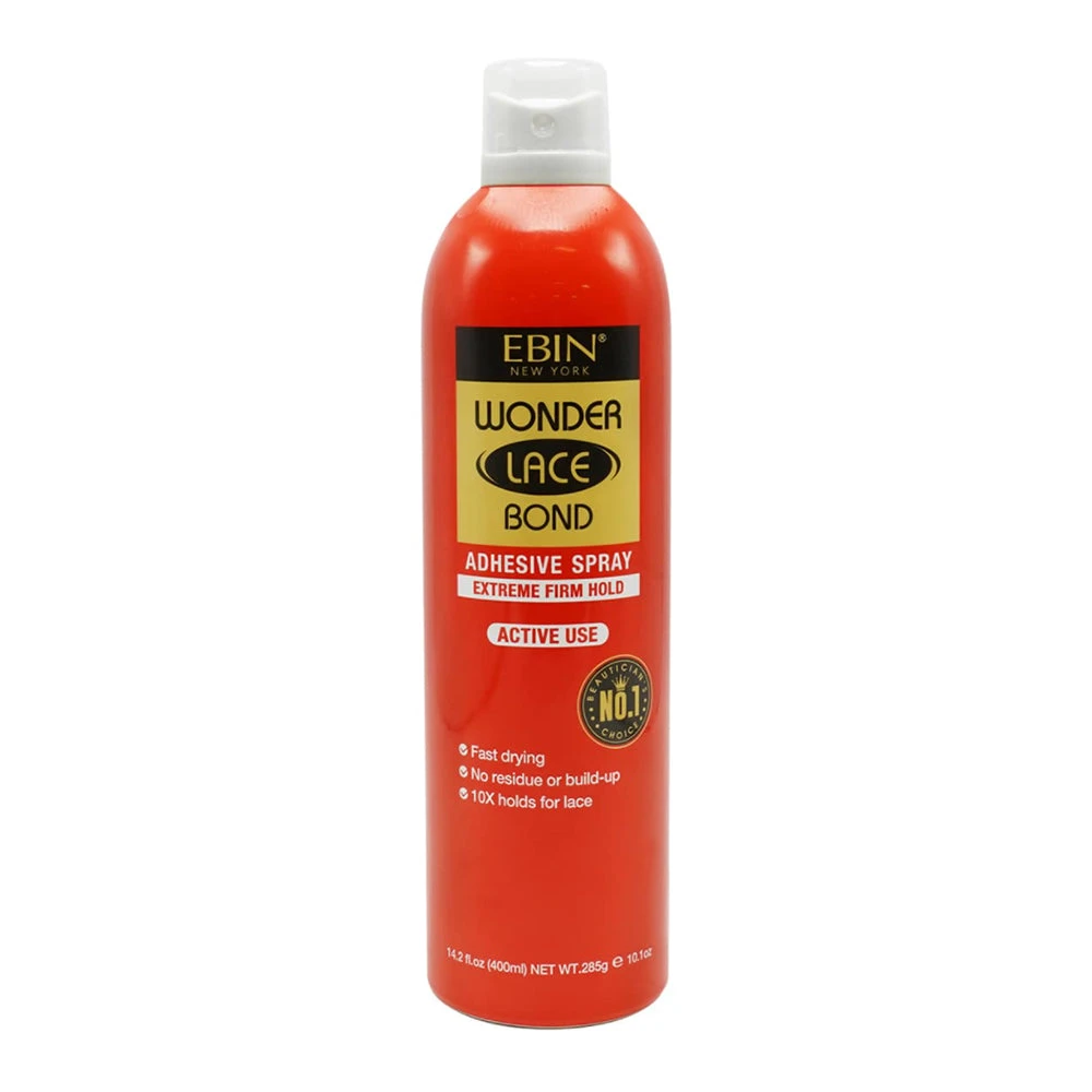 Ebin New York Wonder Lace Bond Extreme Firm Hold Adhesive Spray, 14.2oz Ebin New York Wonder Lace Bond Extreme Firm Hold Adhesive Spray, 14.2oz -Beauty and Company EbinNewYorkWonderLaceBondExtremeFirmHoldAdhesiveSpray 14.2oz 1