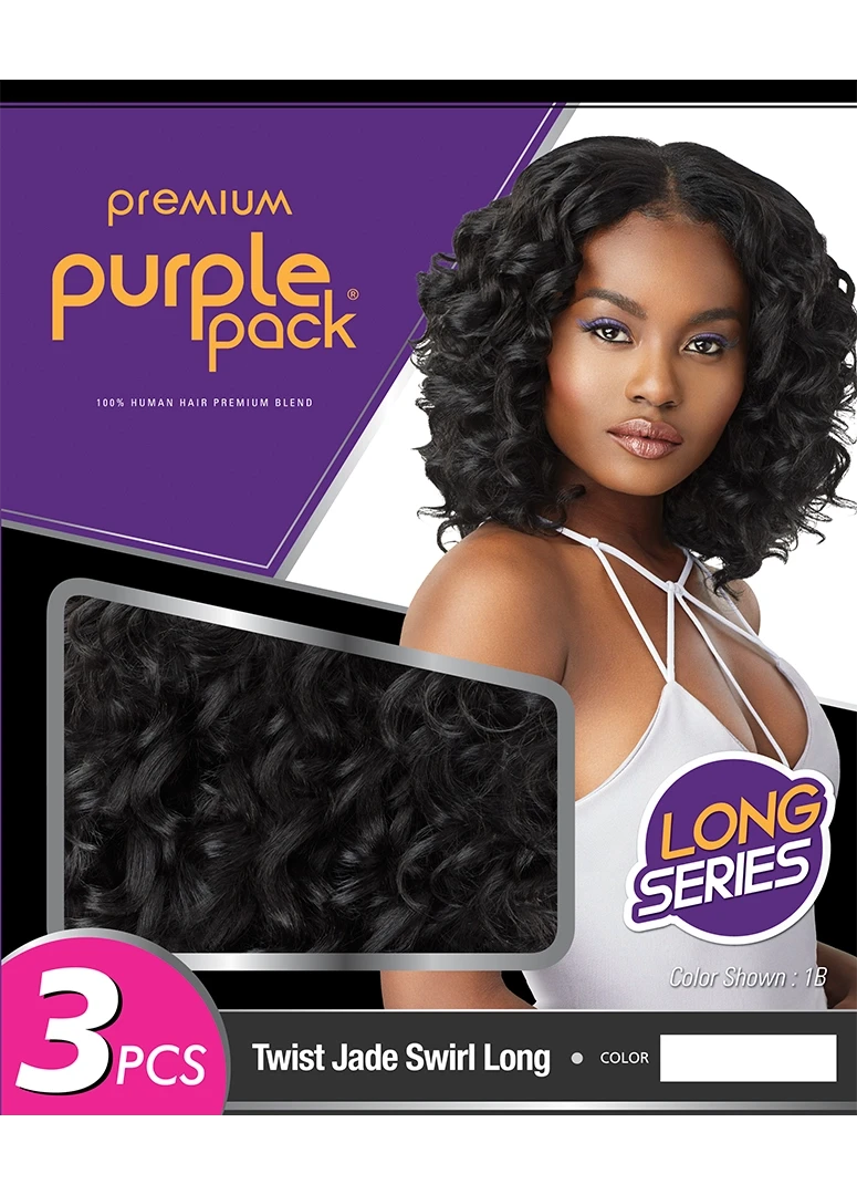 Outre Purple Pack Twist Jade Swirl Long 3PCS Human Hair Blend Weave Outre Purple Pack Twist Jade Swirl Long 3PCS Human Hair Blend Weave -Beauty and Company HWPLTJS3 3