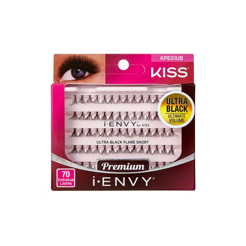 Kiss I Envy Individual Ultra Black Flare Short Eyelashes - KPE01UB Kiss I Envy Individual Ultra Black Flare Short Eyelashes - KPE01UB -Beauty and Company KissIEnvyIndividualUltraBlackFlareShortEyelashes KPE01UB 1