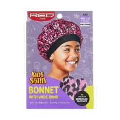RED Kids Satin Bonnet - Pink Leopard (HJ07)