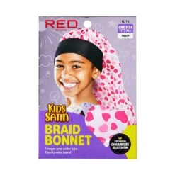 RED Kids Satin Braid Bonnet Heart (HJ16)