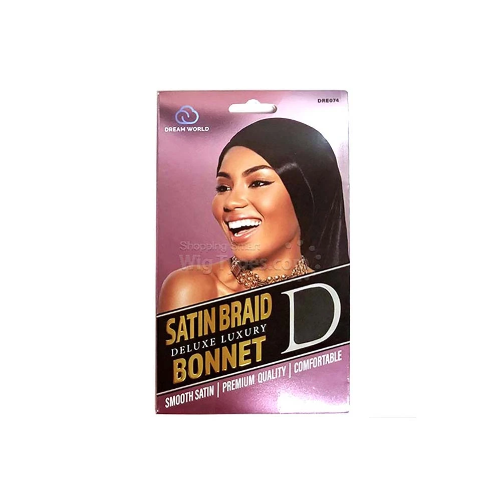Dream World Deluxe Luxury Satin Braid Bonnet Dream World Deluxe Luxury Satin Braid Bonnet -Beauty and Company dream world deluxe luxury satin braid bonnet dre074 black l 200928105459