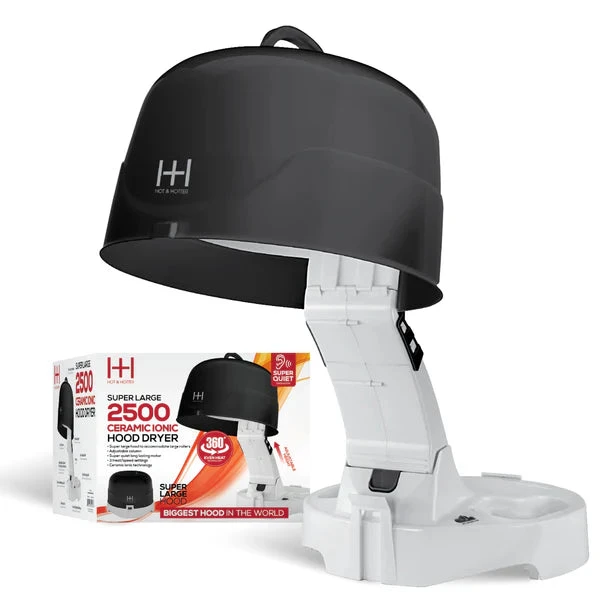 Hot & Hotter Salon Ceramic Ionic Hood Dryer BLK & WHITE #5916 Hot & Hotter Salon Ceramic Ionic Hood Dryer BLK & WHITE #5916 -Beauty and Company hh1
