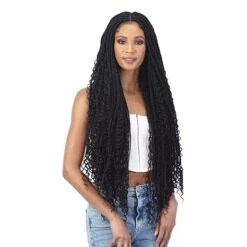 Long Curly Box Braids 36" HD Lace Front Braided Wig By Mayde Beauty -Beauty and Company mdl2